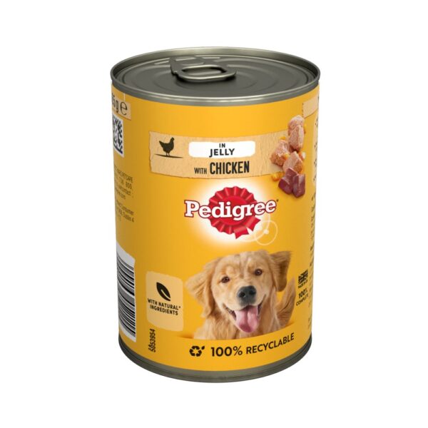 Pedigree Adult Wet Dog Food Tin Chicken in Jelly 385g