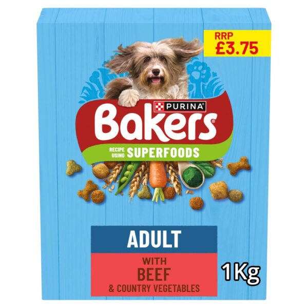 BAKERS Beef with Vegetables Dry Dog Food 1kg