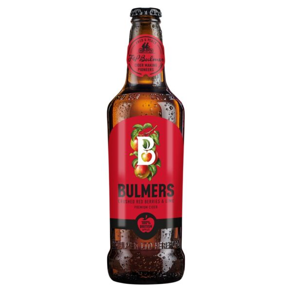 Bulmers Crushed Red Berries & Lime Cider Bottle 4% ABV 500ml