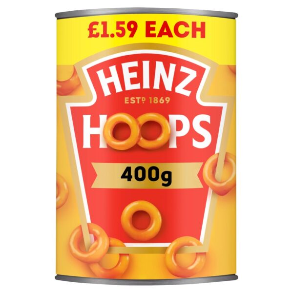 Heinz Hoops Shaped Pasta in Tomato Sauce PMP 400g