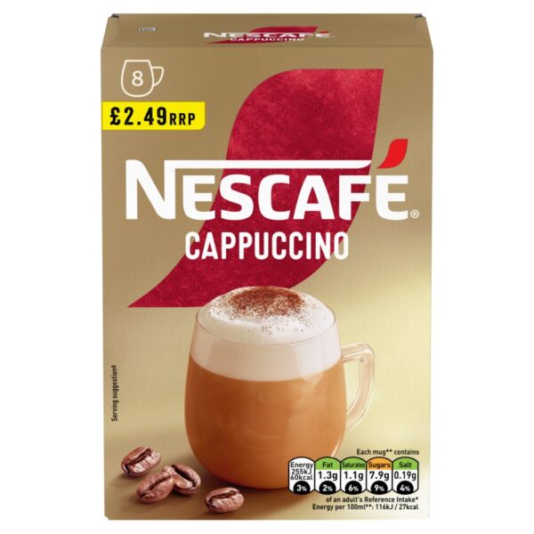 Nescafe Cappuccino Instant Coffee 8 x 15.5g Sachets