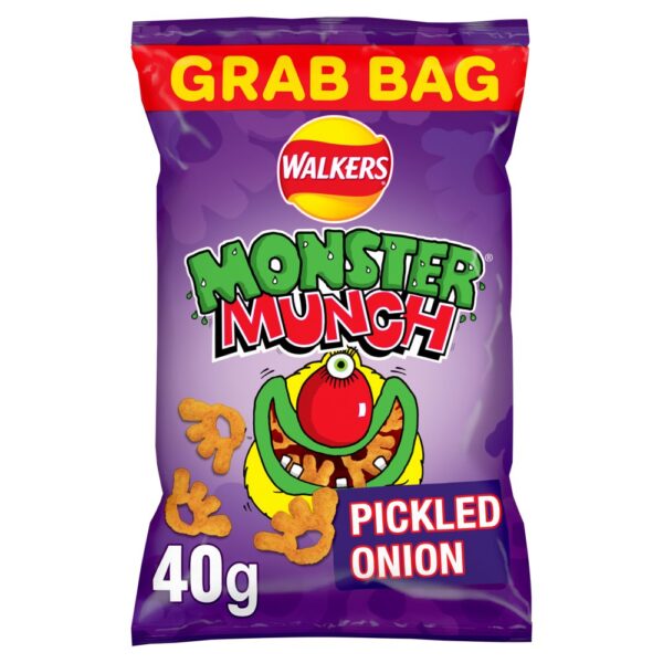 Walkers Monster Munch Pickled Onion Snacks Crisps 40g